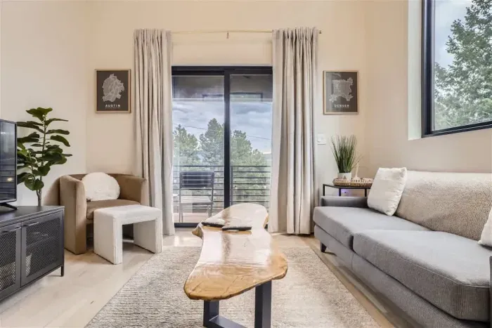 Enjoy a stylishly decorated living room with all the comforts of home.