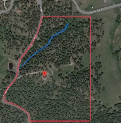 Map of Property Boundaries and Creek