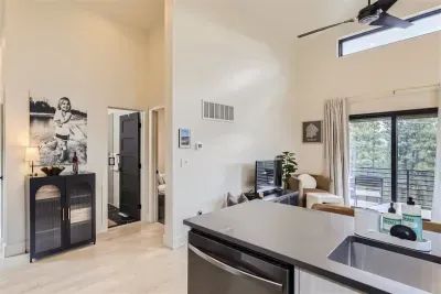 Whip up a delicious meal or enjoy a quick snack in this stylish, functional space.
