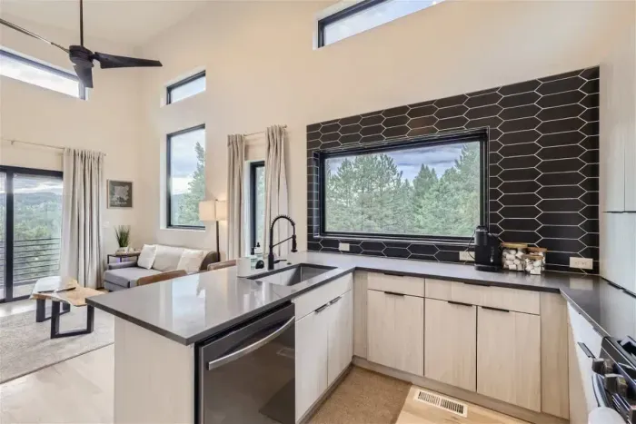 With ample counter space and quality appliances, cooking here is a pleasure.