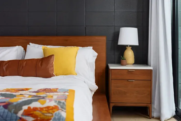 A king-size bed, high-end linens, and elegant decor make this room a luxurious retreat for relaxation.