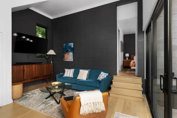 Enjoy a stylishly decorated living room with all the comforts of home.