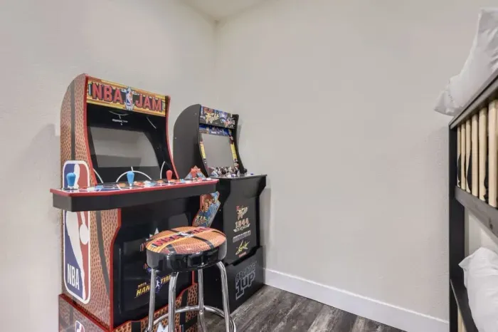 7. Step into fun with a collection of arcade games, perfect for hours of entertainment. Whether you're challenging friends to a competitive game or enjoying a nostalgic experience, this area provides the ultimate space for gaming enjoyment.