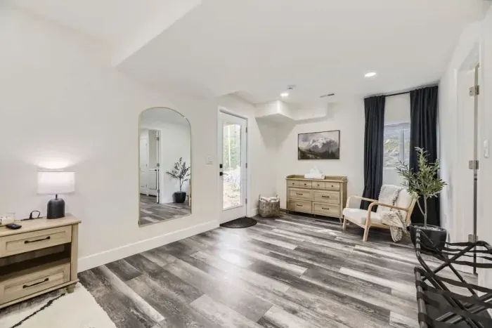 Quiet retreat with blackout shades and a soothing atmosphere for peaceful evenings.