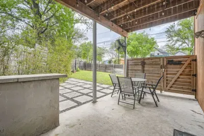 Cozy patio with comfortable seating and a peaceful atmosphere, perfect for morning coffee or evening relaxation.