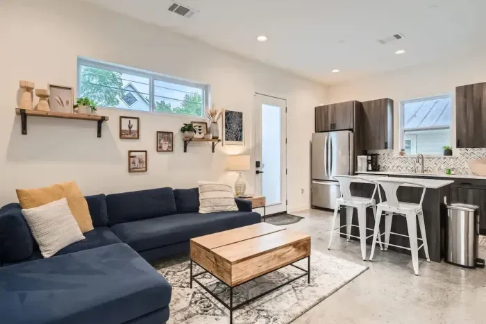 2. Bright and airy living space with modern furnishings and plenty of natural light.