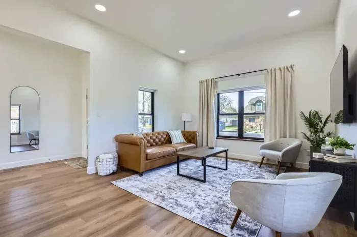 Sink into plush seating and enjoy the bright, open vibe.