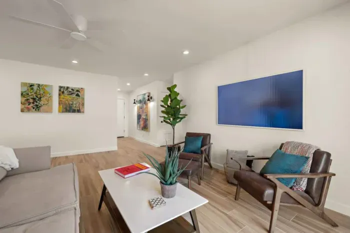 A comfortable spot to relax, watch TV, or read a book after a day of exploring.