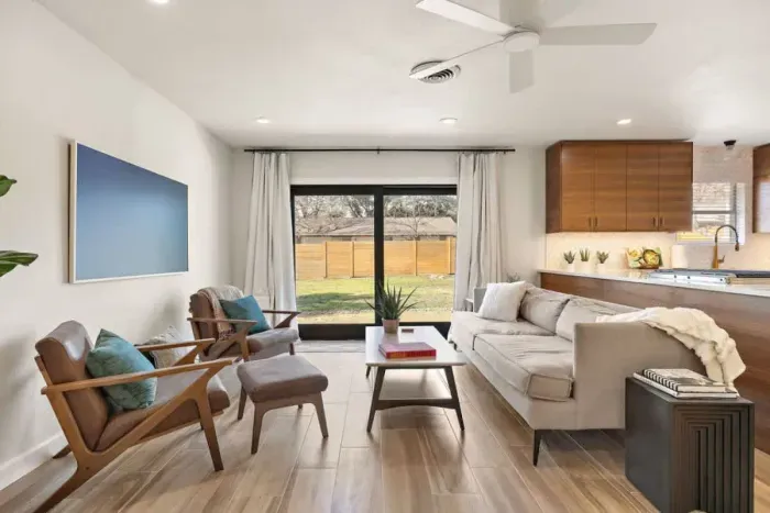 An inviting space to chat, play games, or enjoy a movie night together.