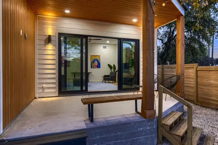 Cozy patio with a peaceful atmosphere, perfect for morning coffee or evening relaxation.