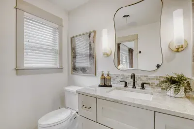 Thoughtfully designed bathroom with clean lines, modern fixtures, and a calming neutral palette