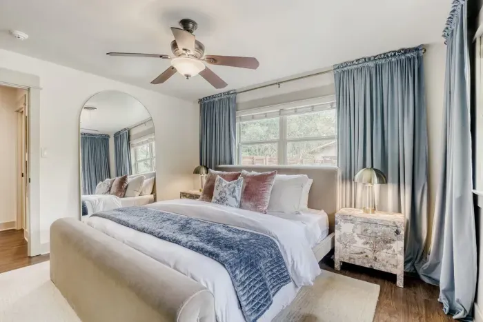 Comfortable guest room with a calm, inviting feel, making it perfect for restful nights and slow mornings