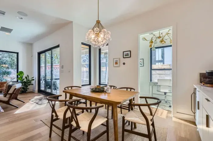 Beautifully decorated dining space with warm lighting and thoughtful details.