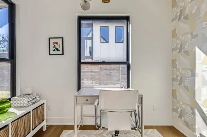 Quiet and serene workspace, that can be closed off. More than ideal for remote work or personal projects.