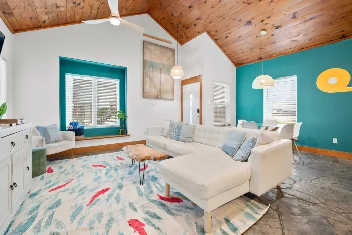 Spacious open-concept living area designed for comfort and gathering.