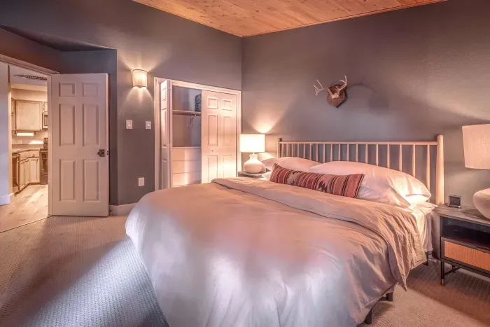 Comfortable guest room with natural light and a peaceful feel.