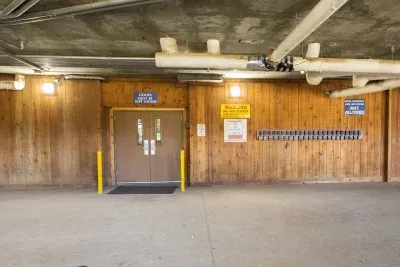 Organized garage with guest key access for convenience.