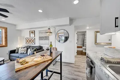 Open kitchen and dining area for gatherings.