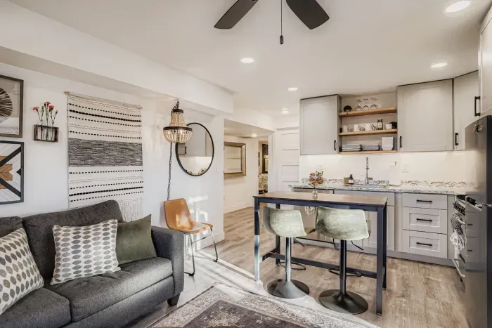 Open living space perfect for relaxing after a day of hiking.