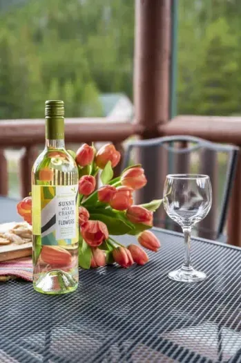 Enjoy a glass of wine with the view