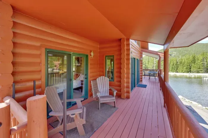 Balcony spans the length of the home