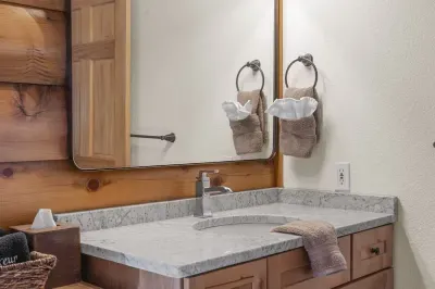 Enjoy a refreshing morning routine in a bright, beautifully designed space.