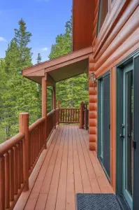 Balcony spans the length of the home