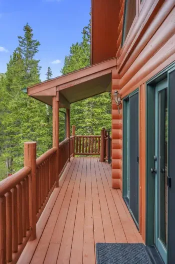 Balcony spans the length of the home