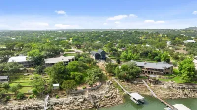 Scenic balcony view overlooking the rolling Texas landscape.