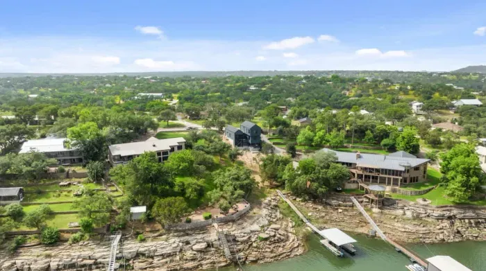 Scenic balcony view overlooking the rolling Texas landscape.