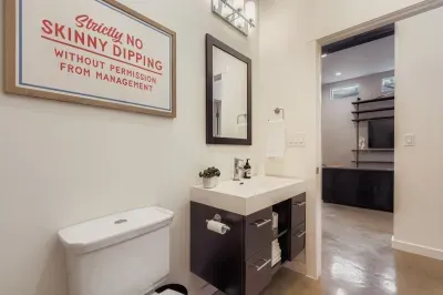 Fun touches and sleek vanity space to start your day.