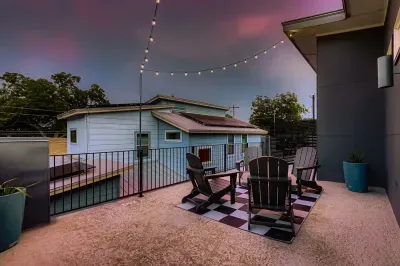 Evening balcony setup with chairs for stargazing or sipping wine.