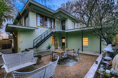 Private courtyard with outdoor seating.