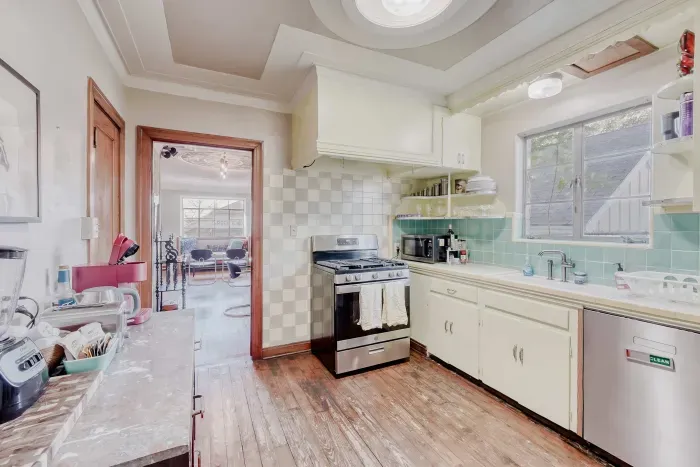 Kitchen with vintage charm and functionality.