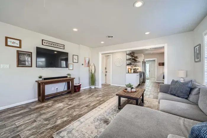 A comfortable spot to relax, watch TV, or read a book after a day of exploring.