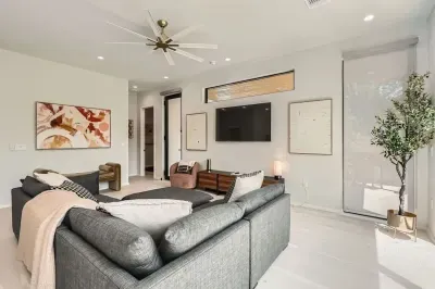 Sink into plush seating and enjoy the bright, open vibe.