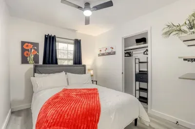 Cozy private bedroom with clean design, closet storage, and everything you need to settle in