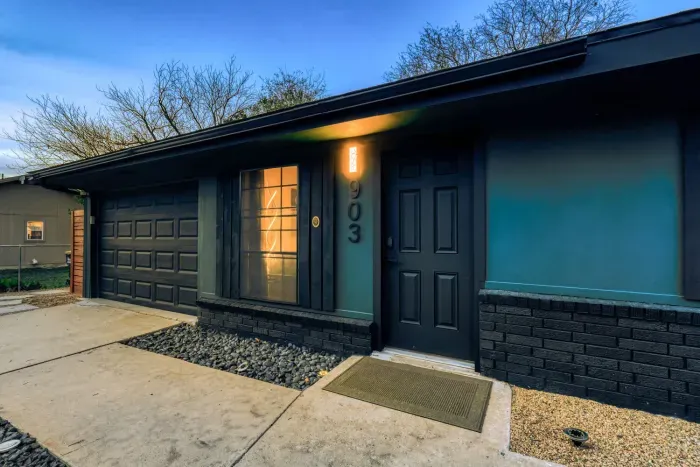 Easy arrival with private entry, garage access, and a well-lit exterior for smooth check-ins day or night