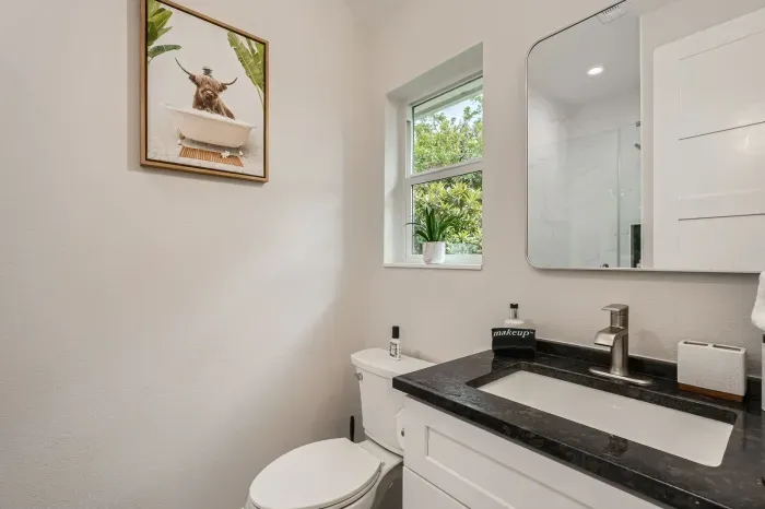 Functional bathroom with thoughtful details and plenty of storage for your essentials.