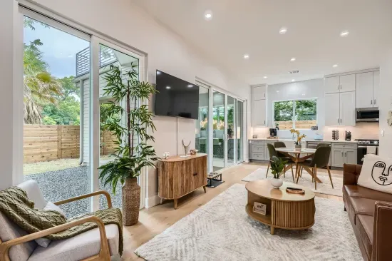 1. A beautifully lit space, perfect for relaxing or gathering with friends and family.