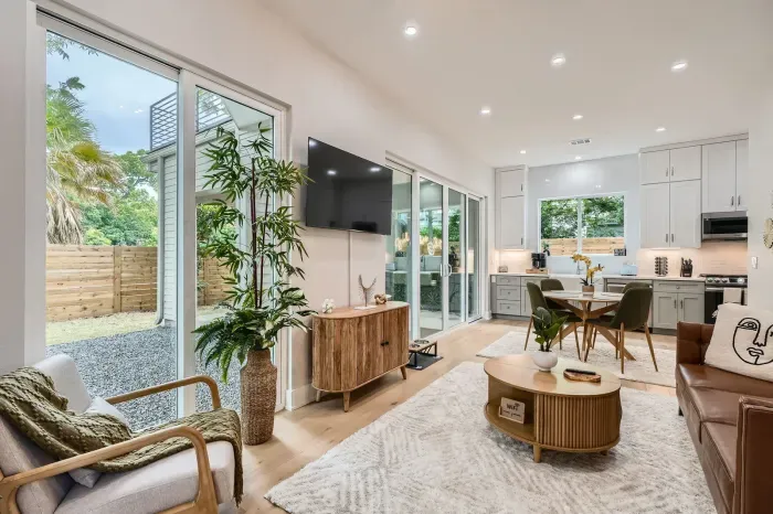 1. A beautifully lit space, perfect for relaxing or gathering with friends and family.