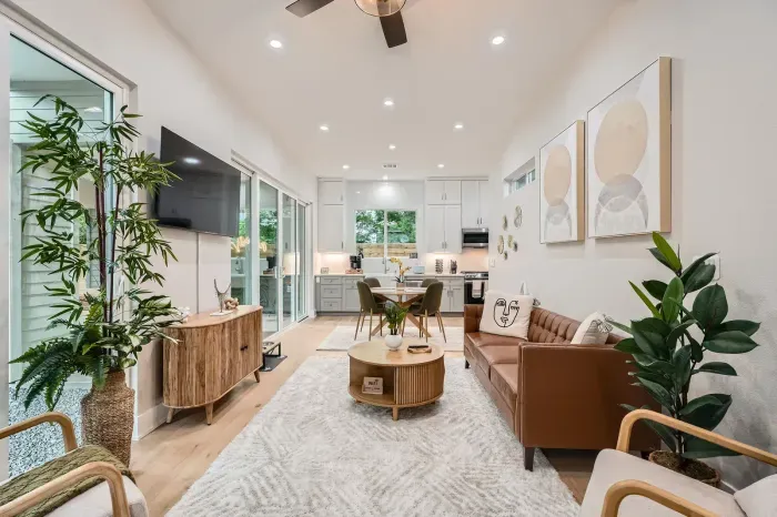 Equipped with a large TV, cozy seating, and space for everyone.