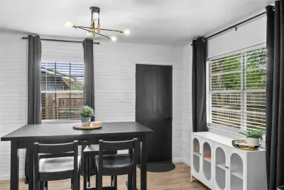 Combine functionality and style in the dining and workspace area, ideal for both meals and productivity. The dining table provides a cozy spot for family meals, while the workspace ensures you have a comfortable and efficient environment for work or