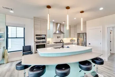 A cozy dining area to enjoy meals, games, or a glass of wine together.