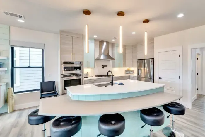 A cozy dining area to enjoy meals, games, or a glass of wine together.