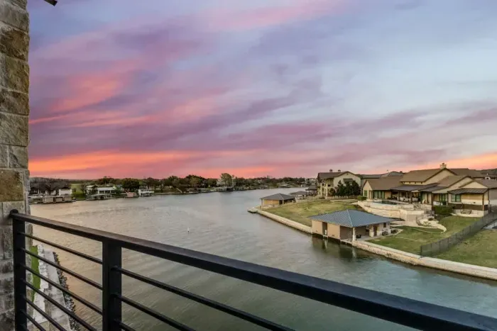 A breathtaking waterfront view at sunset