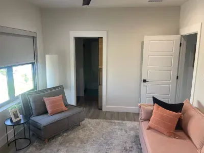 The 4th bedroom has an ensuite bathroom with office space and a sofa bed and a single pull out bed.