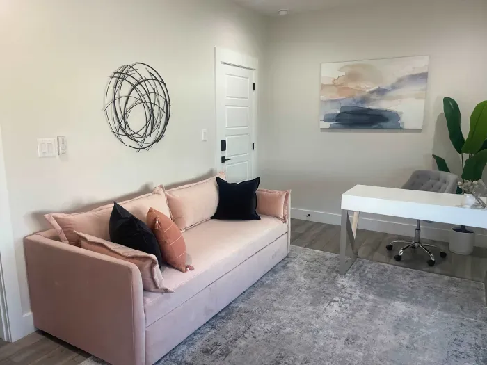 The 4th bedroom has an ensuite bathroom with office space and a sofa bed and a single pull out bed.