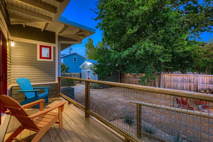 Relaxing porch with seating to enjoy morning coffee or evening sunsets.