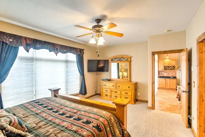 A plush bed, high-end linens, and elegant decor make this room a luxurious retreat for relaxation.